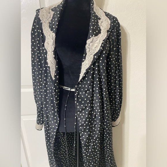 Vintage Victoria Secret Black and white robe polka dots size S - Picture 6 of 9